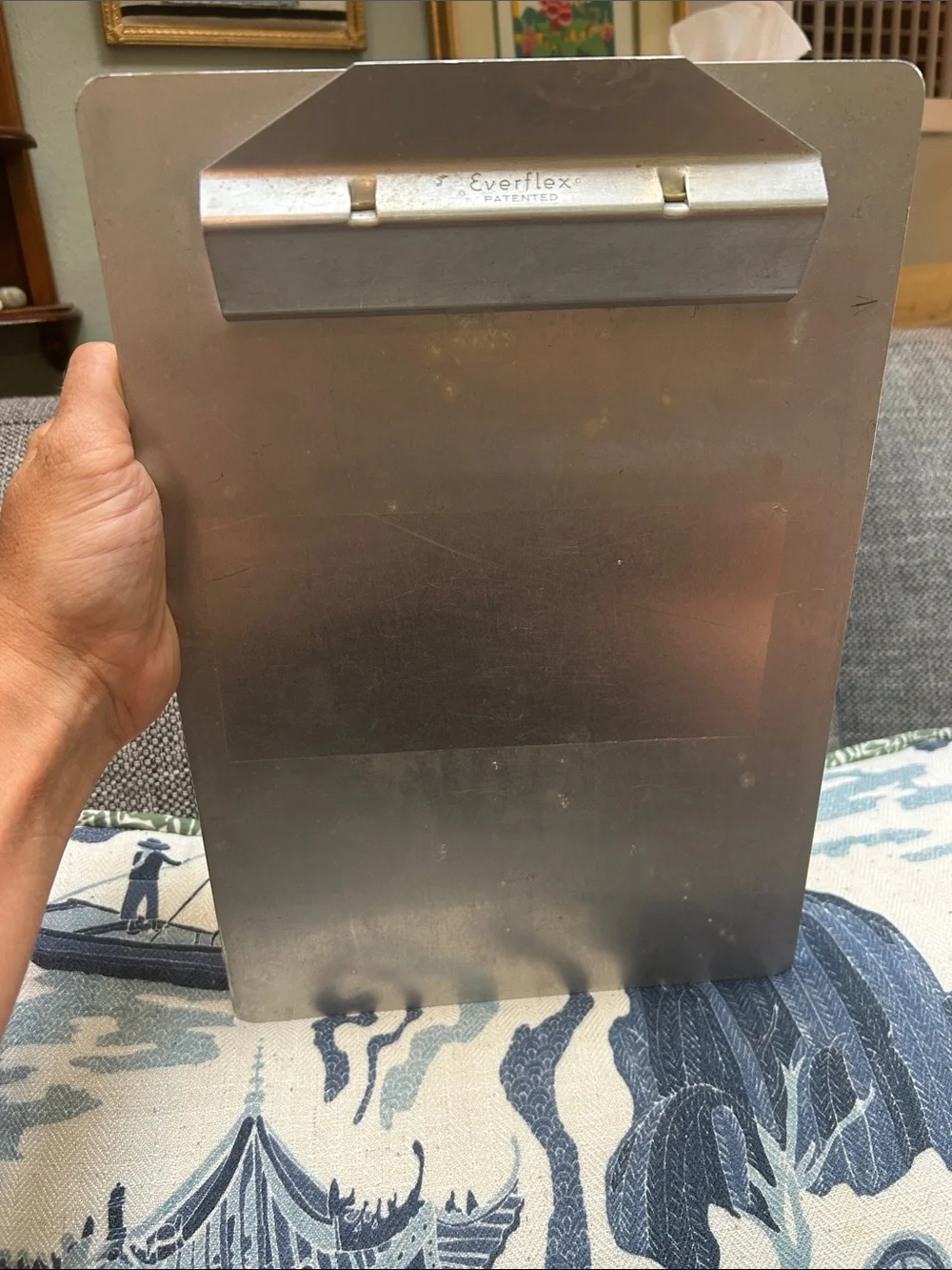 Vintage Silver Metal Clipboard